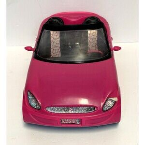 BARBIE Glam Pink Convertible 2 Seater Doll Car Seat Belt Mattel 2009 R4205 Toy-1